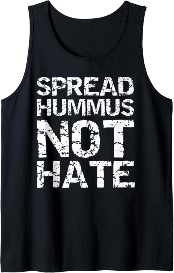Vintage Vegan Quote for Men Funny Spread Hummus Not Hate Tan... - Image 2